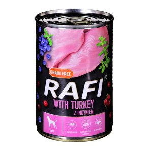 Dolina Noteci Rafi med kalkun, tranebr og blbr - vdfoder til hunde - 400g