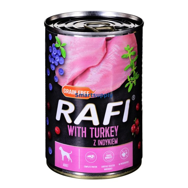 Dolina Noteci Rafi med kalkun, tranebr og blbr - vdfoder til hunde - 400g