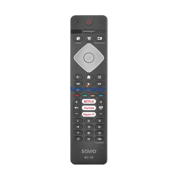 Savio Universal Fjernbetjening/Erstatning Til Philips Tv, Smart Tv, Rc-16