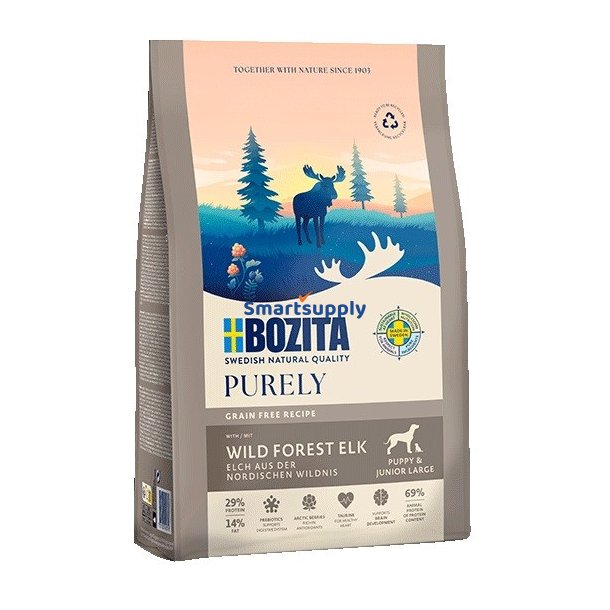 Bozita Purely Junior Large Elk - Trfoder Til Hunde - 2,5 Kg