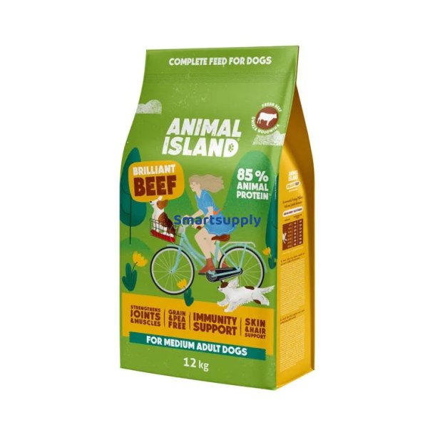 Animal Island Strlende Oksekd - Trfoder Til Hunde - 12 Kg