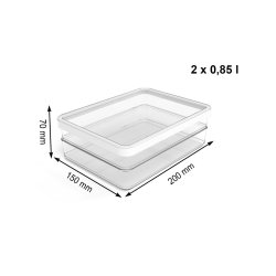 Rotho Rondo Loft - Madopbevaringsbeholder - 2 X 0,85L