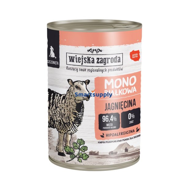 Wiejska Zagroda Puppy Monoprotein Lam - Vdfoder Til Hunde - 400G