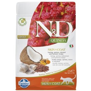 FARMINA N&D Quinoa Skin&Coat Cat Herring and Coconut Adult - trfoder til kattekillinger - 300 g