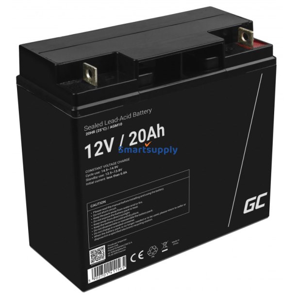 Green Cell Agm10 Industrielt Genopladeligt Batteri Forseglet Blysyre (Vrla) 20000 mAh 12 V