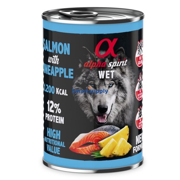 ALPHA SPIRIT WET Laks med ananas - vdfoder til hunde - 400g