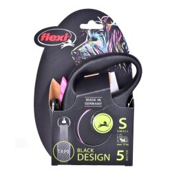 Flexi Black Design S 5 m Fleksibel hundesnor