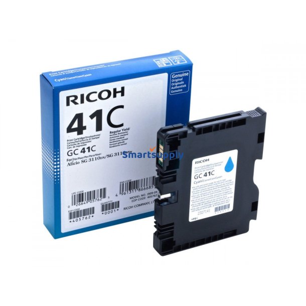 Ricoh GC41C Cyan blkpatron 2.200 sider original