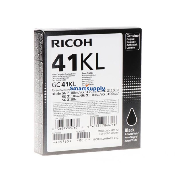 Ricoh GC41KL Sort blkpatron 600 sider original