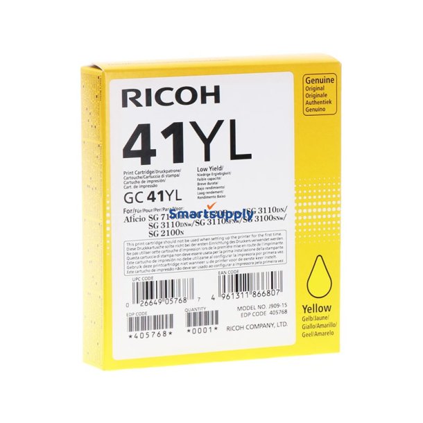 Ricoh GC41YL Gul blkpatron 600 sider original