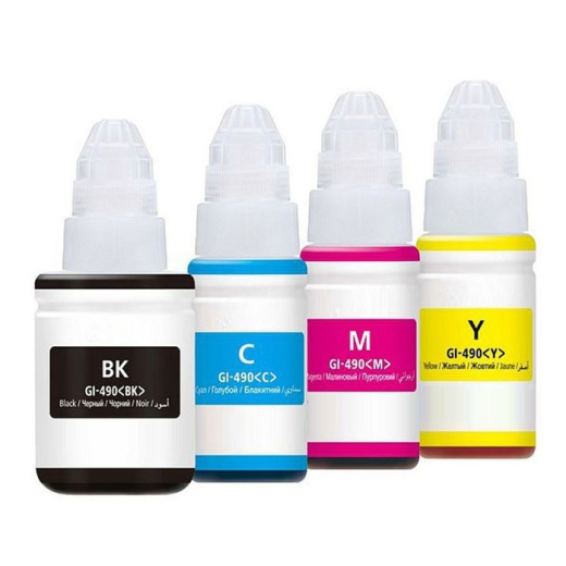 Canon GI-490 BCMY bl�krefill 4 stk 345ml kompatibel rabatpakke