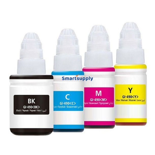 Canon GI-490 BCMY bl�krefill 4 stk 345ml kompatibel