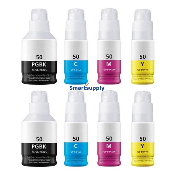 Canon GI-50 BCMY bl�krefill 8 stk 760ml kompatibel