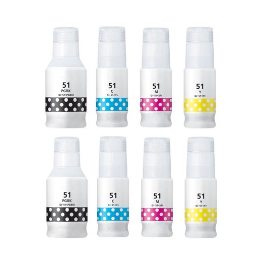 Canon GI-51 BCMY bl�krefill 8 stk 690ml kompatibel rabatpakke