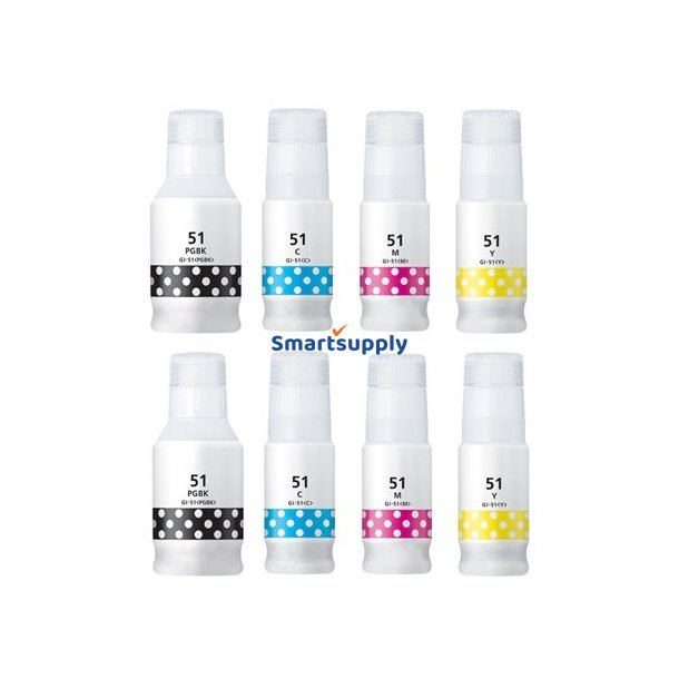 Canon GI-51 BCMY bl�krefill 8 stk 760ml kompatibel