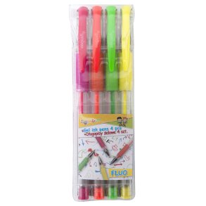 Gel Pen 4 fluorescerende farver 0,5 mm GIMBOO Classic - 4 stk