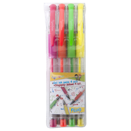Gel Pen 4 fluorescerende farver 0,5 mm GIMBOO Classic - 4 stk