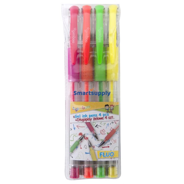 Gel Pen 4 fluorescerende farver 0,5 mm GIMBOO Classic - 4 stk