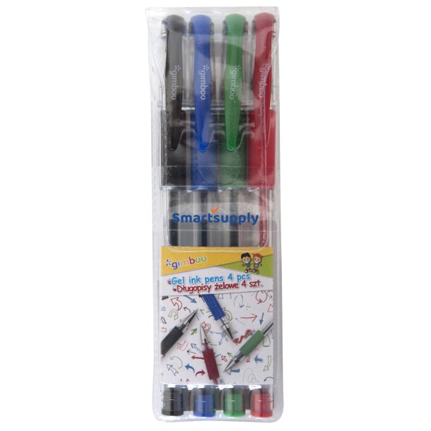 Gel Pen 4 forskellige farver 0,5 mm GIMBOO Classic - 4 stk
