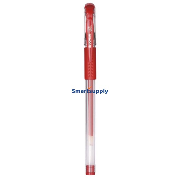 Gel ballpoint pen r�d gummigreb 0,25mm - 12 stk
