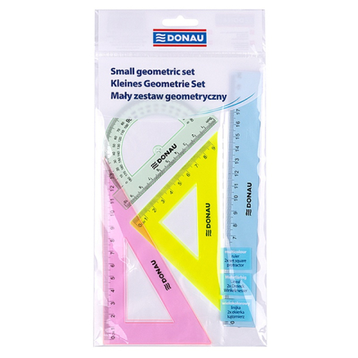 Geometris�t 4 dele mix farver plast 20 cm