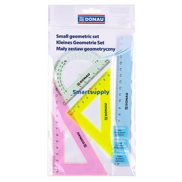 Geometrist 4 dele mix farver plast 20 cm