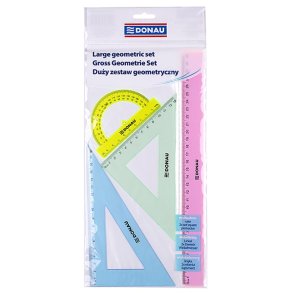 Geometrist 4 dele mix farver plast 30 cm