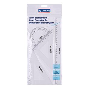 Geometrist 4 dele transparent plast 30 cm