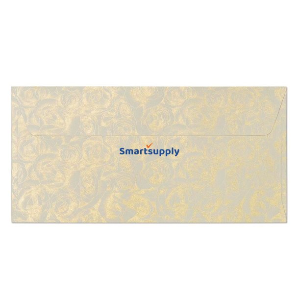 Guld roser m�nstrede kuverter 10 stk. 105mm x 216mm (DL)