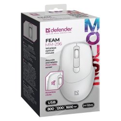 DEFENDER MOUSE FEAM MM-296 RF SILENT HVID