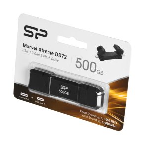 Silicon Power DS72 USB-ngle 500 GB USB Type-A / USB Type-C 3.2 Gen 2 (3.1 Gen 2) Sort