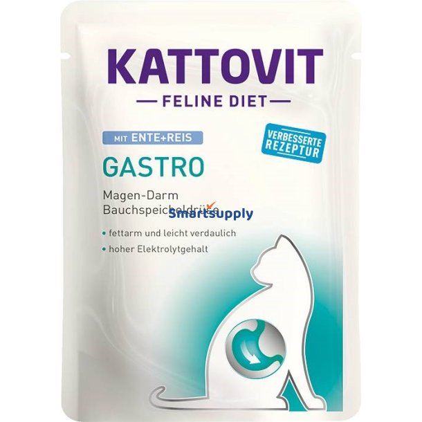 KATTOVIT Feline Diet Gastro Duck with rice - vd kattefoder - 85g