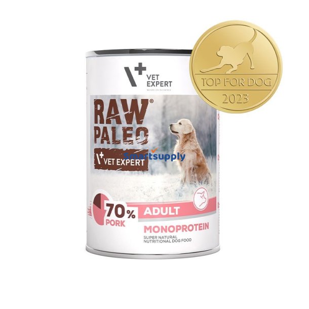 RAW PALEO Adult Monoprotein Pork - vdt hundefoder - 400 g