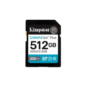 Kingston Technology Canvas Go! Plus 512 GB SDXC Canvas Go Plus Gen4 200 MB/s C10 UHS-I U3 V30