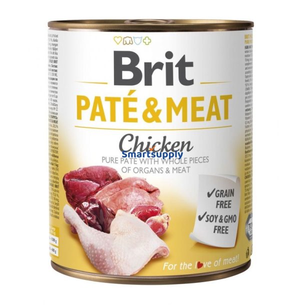 Brit Pat&eacute; &amp; Meat Chicken - Vdfoder Til Hunde - 800G