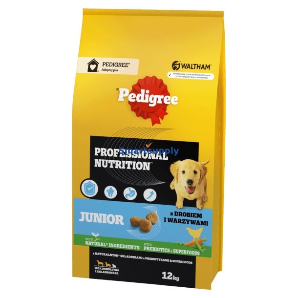 PEDIGREE Professional Nutrition Junior with poultry and vegetables, medium and large breeds - trfoder til hunde - 12 kg
