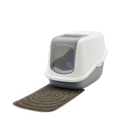 Savic Nestor Hvid-Gr - Overdkket Kattebakke - 56X39x38,5 cm - 1 Stk