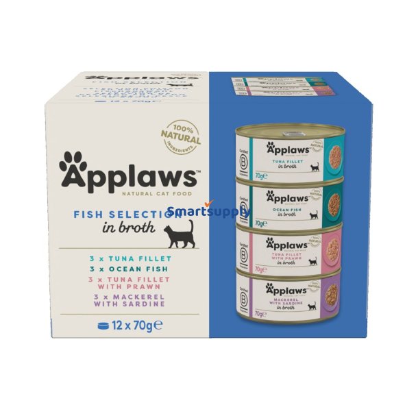 APPLAWS Fish selection multipack in broth - vd kattefoder - 12x70g
