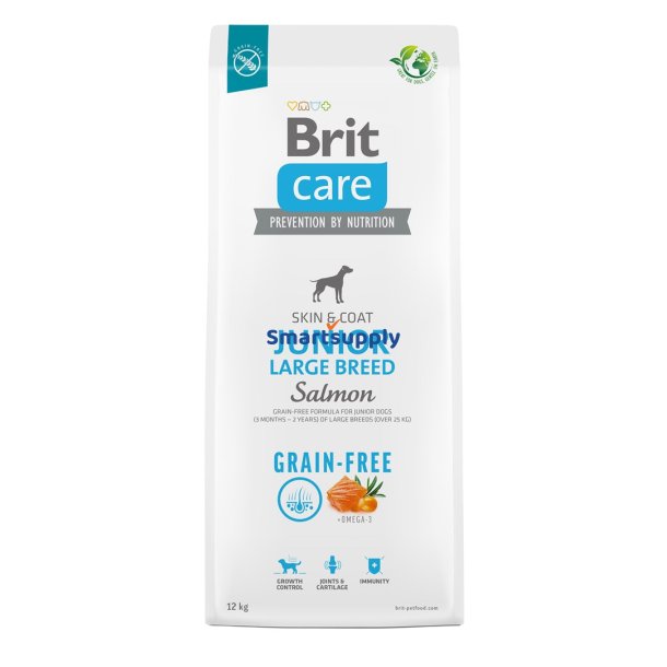 Brit Care Junior Large Breed Laks - Trfoder Til Hunde - 12 Kg