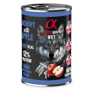 ALPHA SPIRIT WET Ansjos med ble - vdfoder til hunde - 400g
