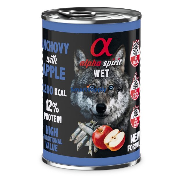 Alpha Spirit Wet Ansjos Med ble - Vdfoder Til Hunde - 400G