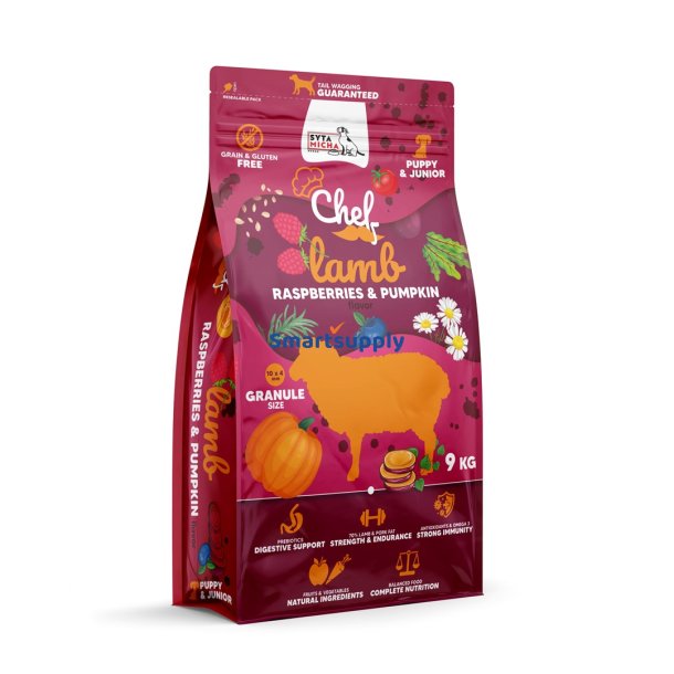 SYTA MICHA Chef Puppy Lamb, raspberries and pumpkin - trfoder til hunde - 9kg