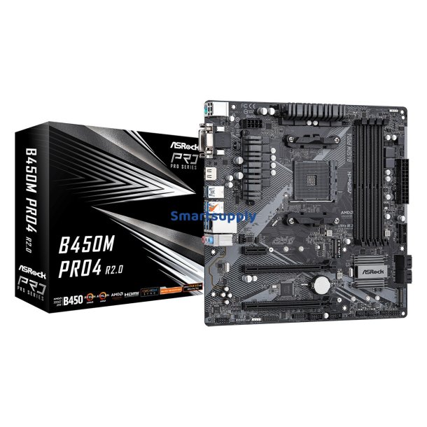 Asrock B450M Pro4 R2.0 AMD B450 Stik AM4 micro ATX