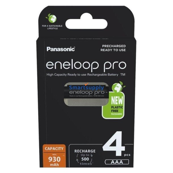 Genopladelige Batterier Panasonic Eneloop Pro Aaa 930 mAh 4 Stk (Bk-4Hcde/4Cp)