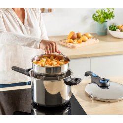 Trykkoger Tefal Secure Trendy 6L + Kurv I Rustfrit Stl