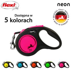 Flexi New Neon S 5 m Fleksibel hundesnor