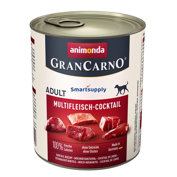 animonda GranCarno multi meat cocktail Bf, Kylling, Vildt, Hjerte, Kalkun Voksen 800 g