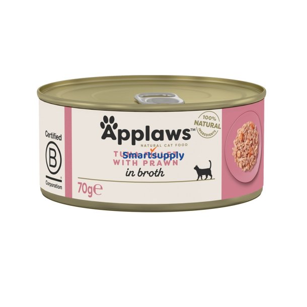 Applaws Tunfilet Med Rejer I Bouillon - Vdfoder Til Katte - 70G