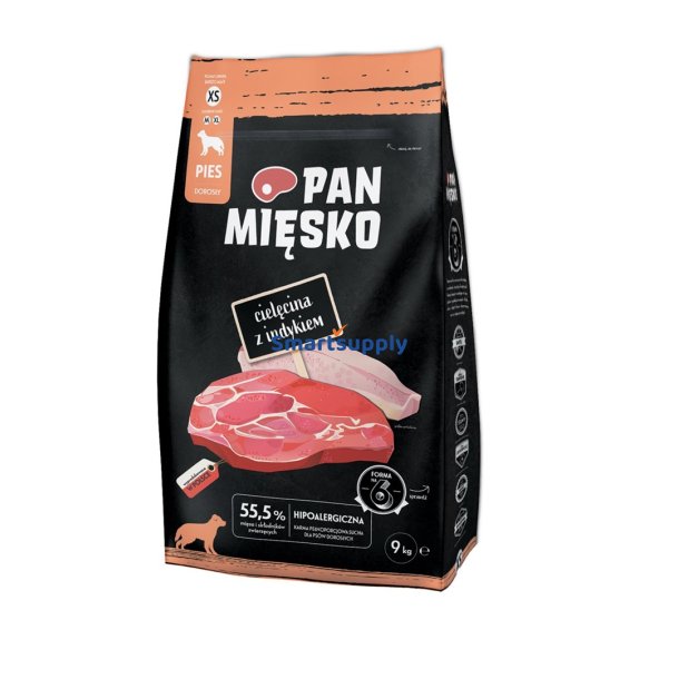 PAN MISKO Veal with turkey XS - trfoder til hunde - 9kg