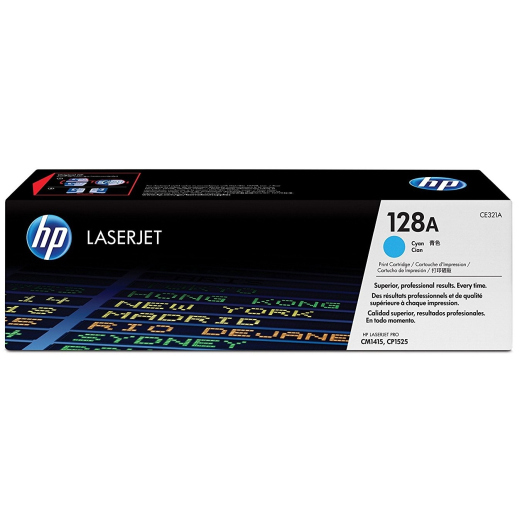 HP 128A Cyan toner 1.300 sider CE321A original